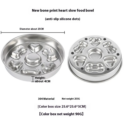FurPop™ Stainless Steel Slow Feeding Bowl - Healthier Mealtimes for Your Dog