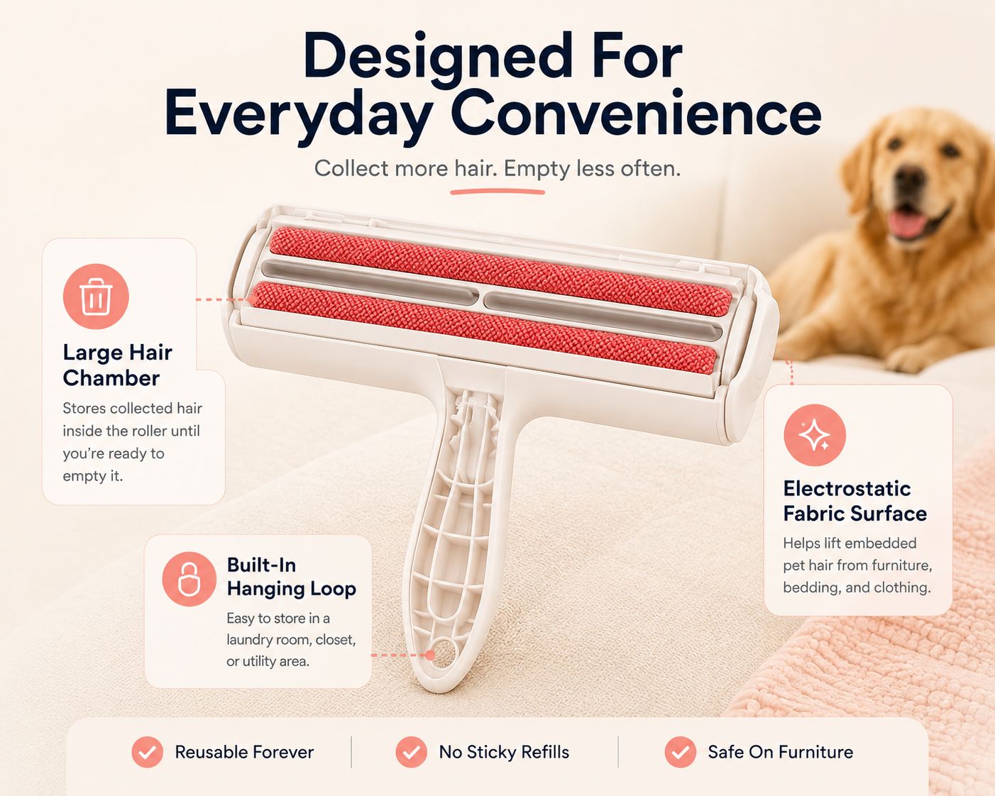 FurPop™ Pet Hair Remover Roller