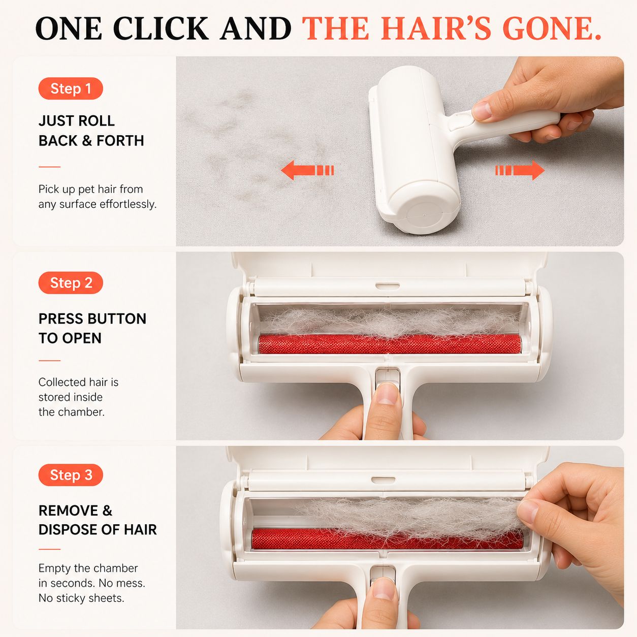 FurPop™ Pet Hair Remover Roller