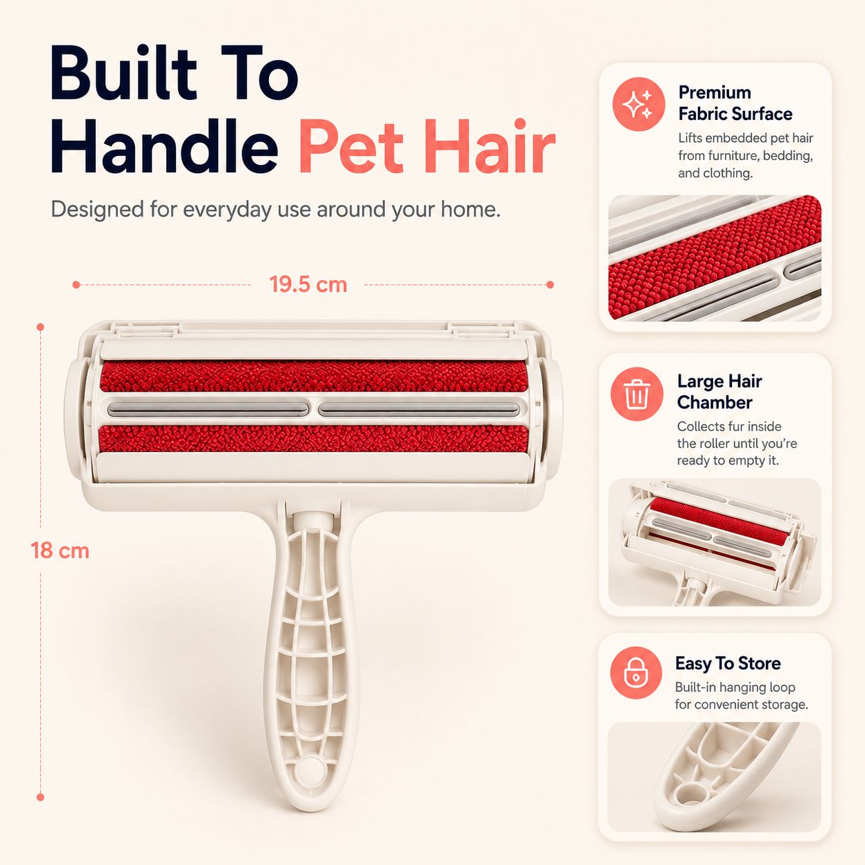 FurPop™ Pet Hair Remover Roller
