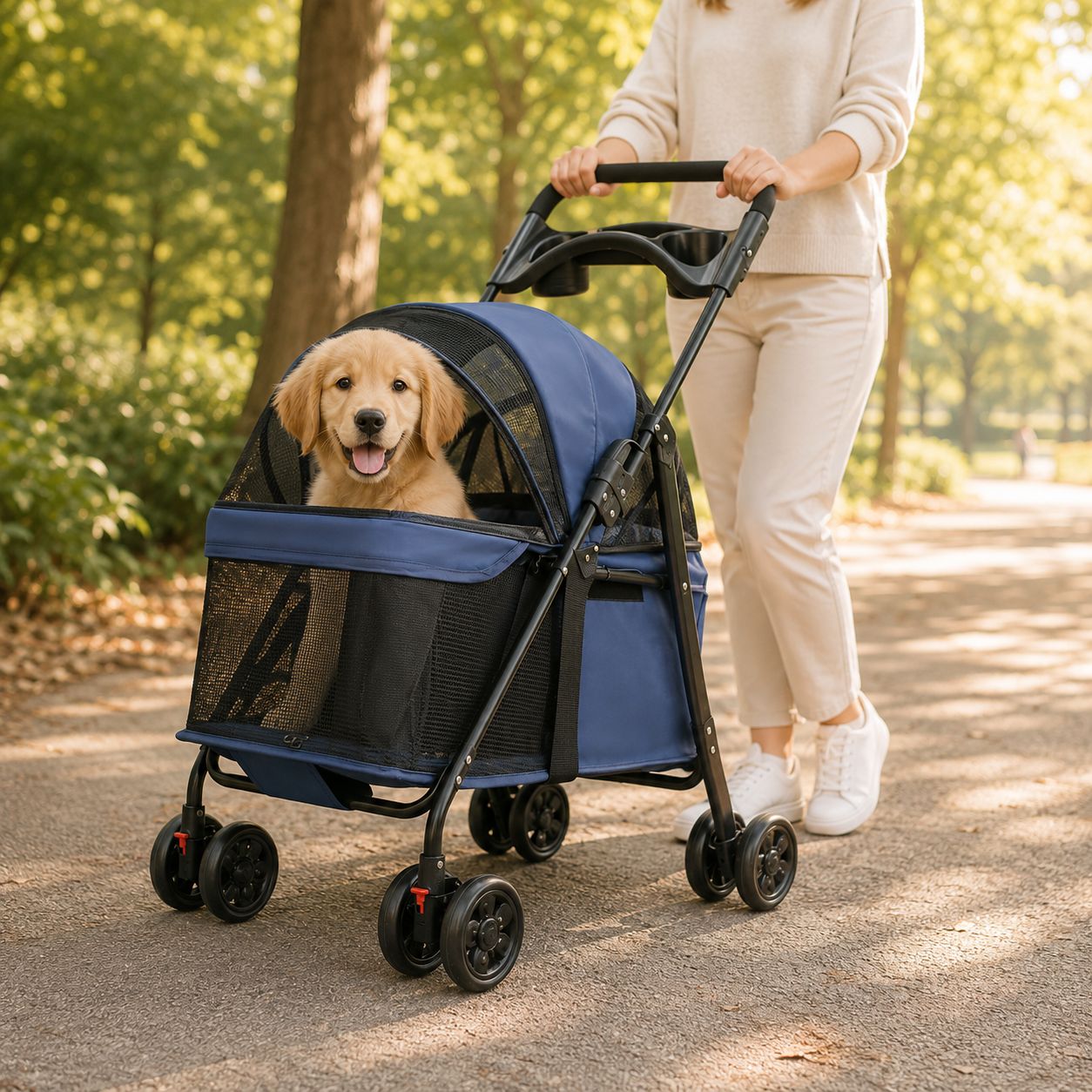 FurPop™ Foldable Pet Stroller